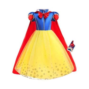 Imagem de Vestido De Princesa Branca De Neve Para Meninas Com Capa, Fantasia De 