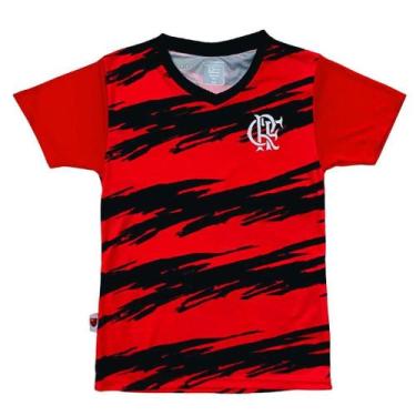 Imagem de Camiseta Infantil Flamengo Faixas Oficial, Tam 12