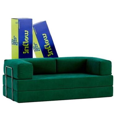 Imagem de Sofa Cama Flowin Modular Cotelê retrátil Vai Na Caixa Inflow - Inflow 