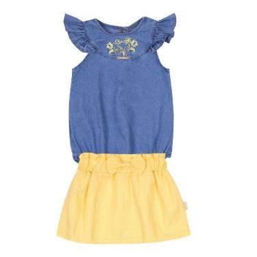 Imagem de Conjunto Bebê Menina Body Jeans + Saia Verão Paraiso 15433-Feminino