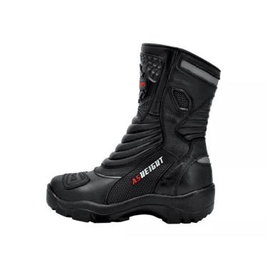 Imagem de 952AT-Bota Cano Alto Motociclismo Couro Legítimo – Palmilha com 9cm de Altura preto-Masculino