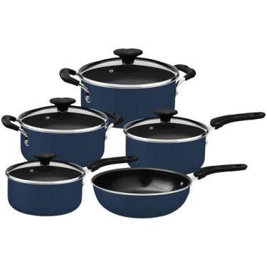 Imagem de Conjunto de Panelas em Alumínio 05 Peças Tunis - Tramontina, Azul Medi