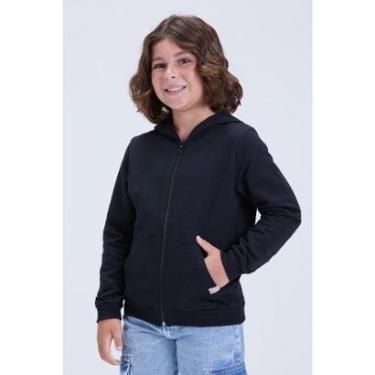 Imagem de Jaqueta Infantil Unissex de Inverno Moletom Liso com Capuz-Unissex