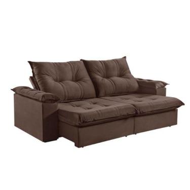 Imagem de Sofá 2 Lugares Retrátil 210cm Pillow Top Reclinável M-191 Marrom - MAR