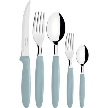 Imagem de Faqueiro Tramontina Aço Inox Ipanema para 12 Pessoas Menta