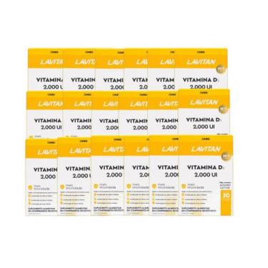 Imagem de Kit 18 Suplemento Lavitan Vitamina D3 2000 UI 30 Comp Cimed Sabor:Sem 