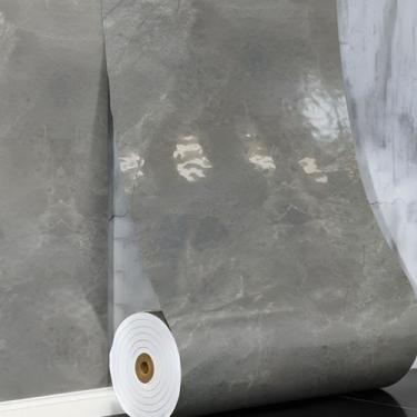 Imagem de Kit 3 Rolos de Mármore Cinza Autocolante Adesivo 3mX60cm Revestimento 
