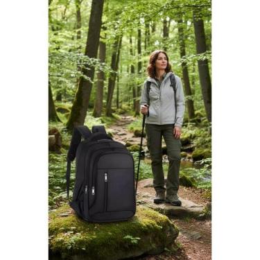 Imagem de Mochila Notebook Preta/Branca: Viagem, Escola, Trabalho - Congratulati