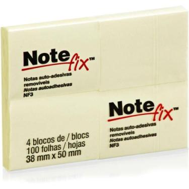 Imagem de Bloco de Recado Autoadesivo Notefix 100F. 38MMX50MM Amarel - 3M
