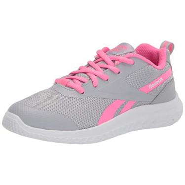 Imagem de Reebok Tênis de corrida infantil unissex Rush Runner 3.0, Cinza frio/rosa elétrico/branco, 7 Little Kid