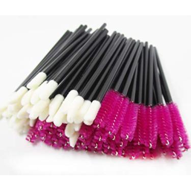 Imagem de 200 aplicadores descartáveis de maquiagem para cílios, rímel, pincéis labiais, rímel, varinhas cosméticas, batom, kit de ferramentas... (200 peças, rosa)