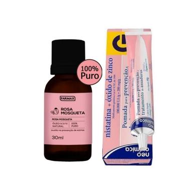 Imagem de Kit Nistatina Óxido De Zinco 60g+óleo De Rosa Mosqueta 30ml