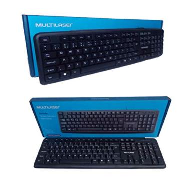 Imagem de Teclado Básico Preto USB ABNT2 Teclas Macias Silenciosas Perfil Slim Plug & Play
