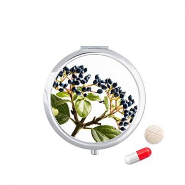 Imagem de Porta-comprimidos com imagem de folhas de plantas, branco, simples, natural, bolso para remédios