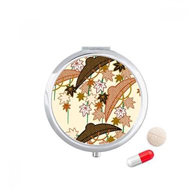 Imagem de Caixa de armazenamento de remédios com pintura de cultura japonesa marrom