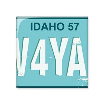 Imagem de Decalque brilhante de azulejo de cerâmica com número de placa de licença de carro americano EUA