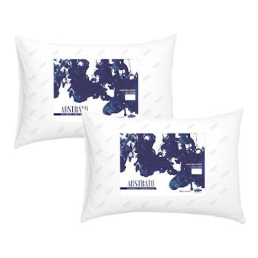 Imagem de Kit 2 Travesseiros TRP Imports Abstrato Luxo Fibra De Plumas Mega Confortável