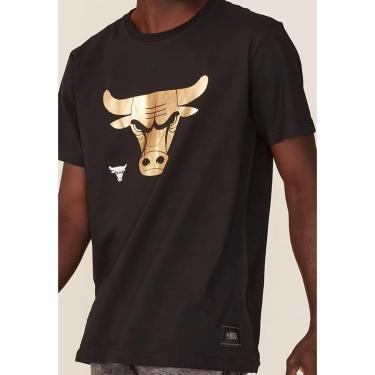 Imagem de Camiseta Chicago Bulls Casual NBA Preta e Dourado Off Black-Masculino