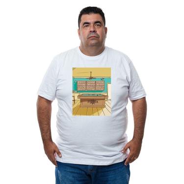 Imagem de Camiseta Plus Size Algodao Masculina Estampa Bar Capitao Com Abridor De Garrafas Integrado
