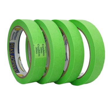 Imagem de Kit De Fita Crepe Colorida Neon Com 4 Rolos De 18mm X 30m