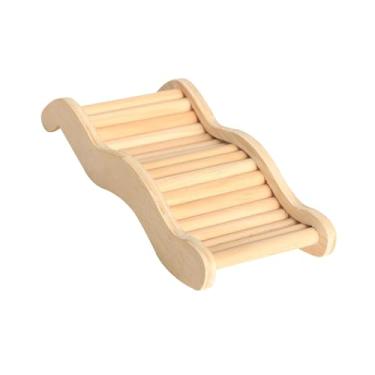Imagem de WeiLaiKeQi Escada de escalada de hamster, ponte de madeira, durável, portátil, equipamento de exercício, suprimentos de escalada, ponte bendy, ratos, gecko, 9.5 cm x 19.5 cm
