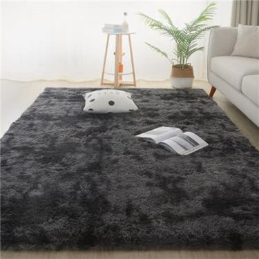 Imagem de Tapetes macios e macios para sala de estar, grande área de pelúcia, antiderrapante, retangular, felpudo, cinza escuro, 120cm x 200cm