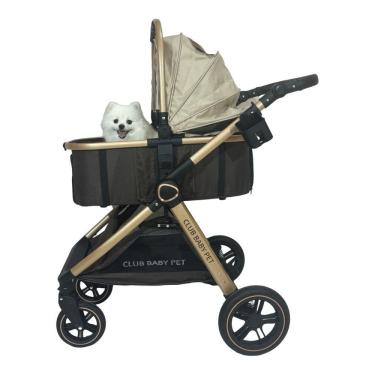 Imagem de Carrinho Europeu Inmetro Cão/Gato Marrom Passeio Pet