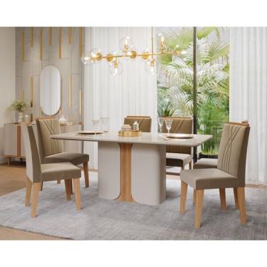 Imagem de Sala De Jantar Charlote 180cm Com 6 Cadeiras Nicole Off White