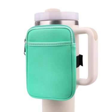 Imagem de HEYSKAY Bolsa para garrafa de água compatível com Stanley Quencher 1,134 g e copos IceFlow 590 ml, 850 g, acessórios de copo de academia para smartphone, cartões, chaves, fones de ouvido, dinheiro