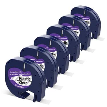 Imagem de 6 x Compatível com 16952 12 mm x 4 m de substituição de fita de etiqueta transparente para refil Dymo Letratag transparente para carta Tag LT 100H 100T QX50 Handhel……