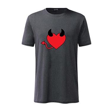 Imagem de Camiseta de Dia dos Namorados Masculina Feminina para Casal dos Namorados Combinando para Dia dos Namorados Camisetas para Homens e Mulheres, Cinza escuro (unissex), M