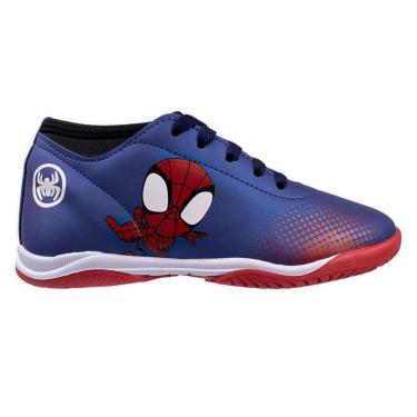 Imagem de Chuteira Dray Futsal Marvel Homem Aranha Infantil Azul-Unissex
