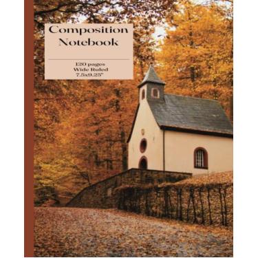 Imagem de Caderno de composição temática de outono pautado amplo: cena de outono em tons de laranja e marrom, domingo de outono na igreja, estética adorável minimalista... Profissionais de negócios | 120