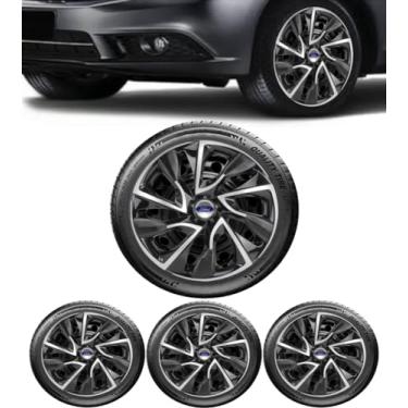 Imagem de Jogo 4 Calotas Esportivas DS4 Preto/Prata aro 15 FOR Ka Hatch Sedan Fiesta Hatch Sedan Focus Hatch Sedan