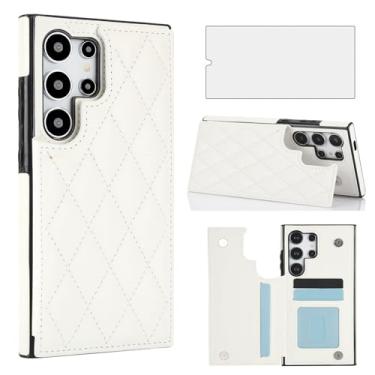 Imagem de Asuwish Capa de telefone para Samsung Galaxy S24 Ultra 5G Capa carteira com protetor de tela de vidro temperado e suporte de cartão RFID de couro acessórios para celular S24Ultra 24S S 24 24Ultra