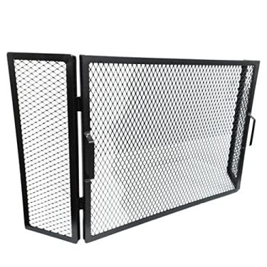 Imagem de LAURINDOS Tela Articulada Grade De Proteção Para Lareira 19+67+19x53cm - Aço Carbono Preto Fosco