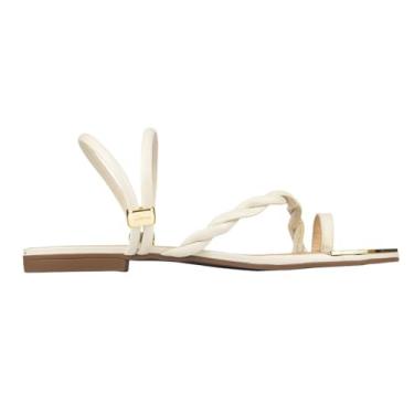 Imagem de Sandália Rasteira Luz da Lua Tira Trançada Panna