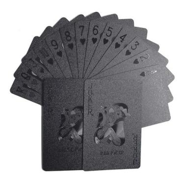 Imagem de Baralho Preto Fosco SofIsticado jogos Poker Truco Impermeavel - ZEM