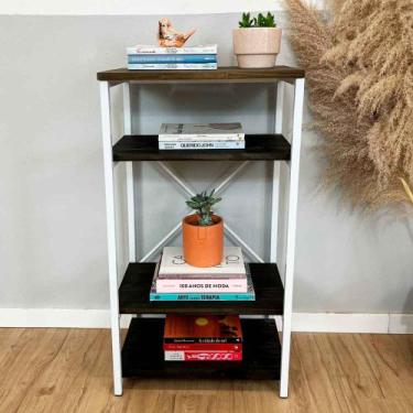 Imagem de Aparador de Ferro e Madeira Style Slim Industrial Tabaco e Branco - Ar