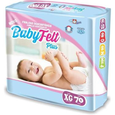 Imagem de Kit 5 Fralda Descartável Baby Felt Noturna Infantil XG - 70 Unidades