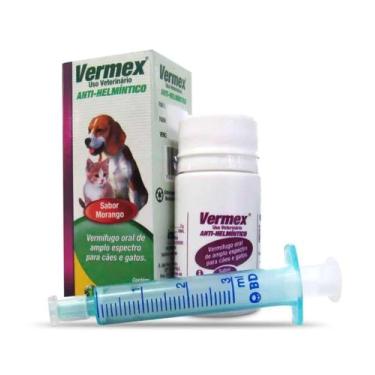Imagem de Vermífugo Oral Vermex 20ml Líquido Para Cães e Gatos Filhotes e Adulto