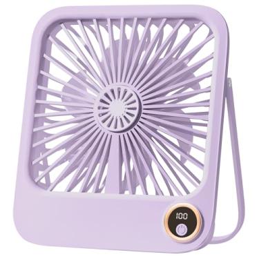 Imagem de Fanadith Mini ventilador de mesa USB, ventilador de mesa pequeno, 5 velocidades, vento forte, rotação de 180°, silencioso, portátil, ventilador de mesa pessoal, bateria recarregável para casa,