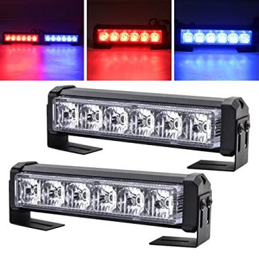 Imagem de Biqing Luzes estroboscópicas de emergência 2 em 1 para veículos de 12 V, 18 W, montagem em superfície de 18 W, barra de luz estroboscópica intermitente, 9 modos, grade de aviso, luz policial com