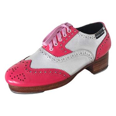 Imagem de Miller & Ben Sapatos de sapateado, ameaça tripla, rosa e prata Royal Sapatos de sapateado profissionais, Rosa/prata, 9.5-10