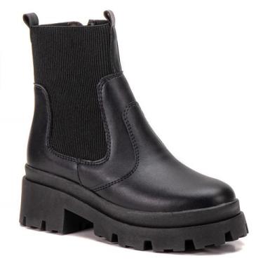 Imagem de Bota Feminina Tratorada Com Elástico e Ziper Casual Cano Médio (Th1003