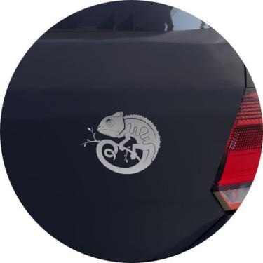 Imagem de Adesivo de Carro Camaleão no Galho - Cor Prata - Melhor Adesivo, Prata
