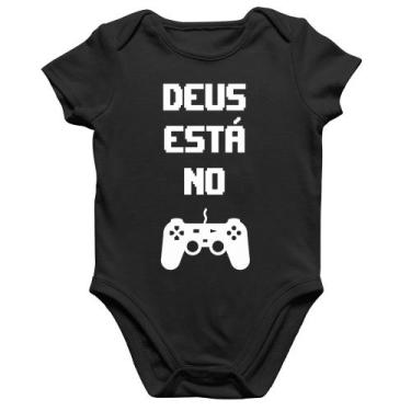 Imagem de Body Bebê Algodão Deus está no controle - Foca na Moda, Preto, M