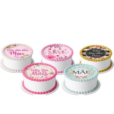 Imagem de 5 Papel Arroz para mini bento cake  Bolo 10 Cm Redondo festa comemoraç