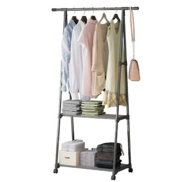 Imagem de Arara De Roupas Cabideiro Sapateira Aço C/ Rodinhas Multiuso - stuff