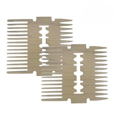 Imagem de 2 Pentes de MDF para Barba e Bigode Bege Modelo Gilete n16 - LUALKI